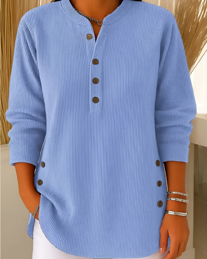 Ellen - Moderne Strikket Top med Lange Ærmer