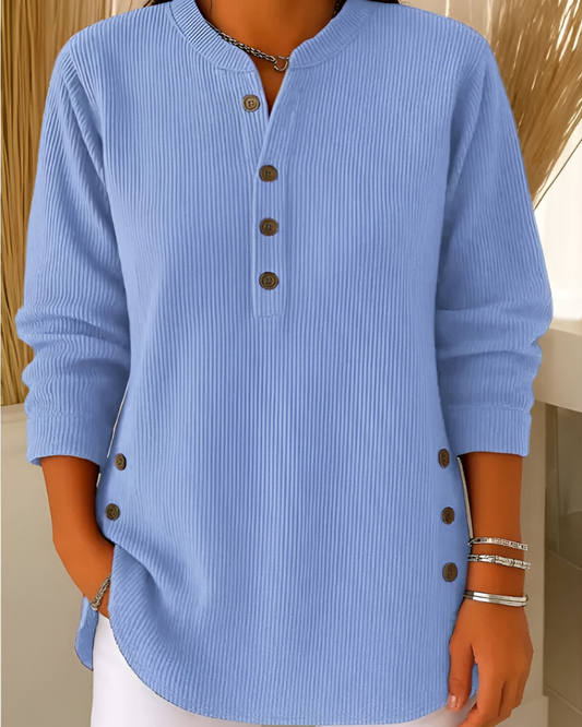 Ellen - Moderne Strikket Top med Lange Ærmer