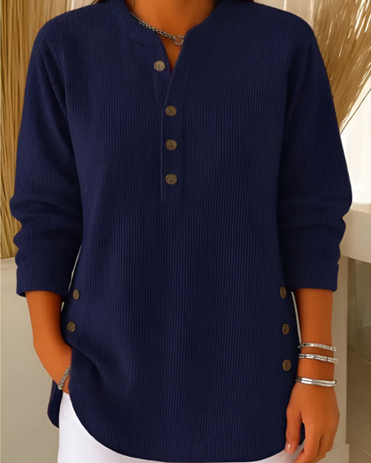 Ellen - Moderne Strikket Top med Lange Ærmer