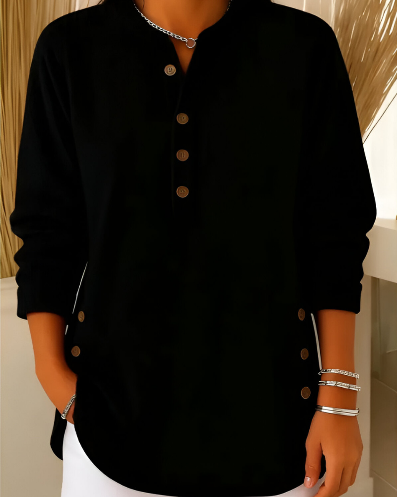 Ellen - Moderne Strikket Top med Lange Ærmer