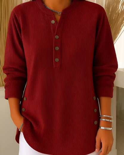 Ellen - Moderne Strikket Top med Lange Ærmer